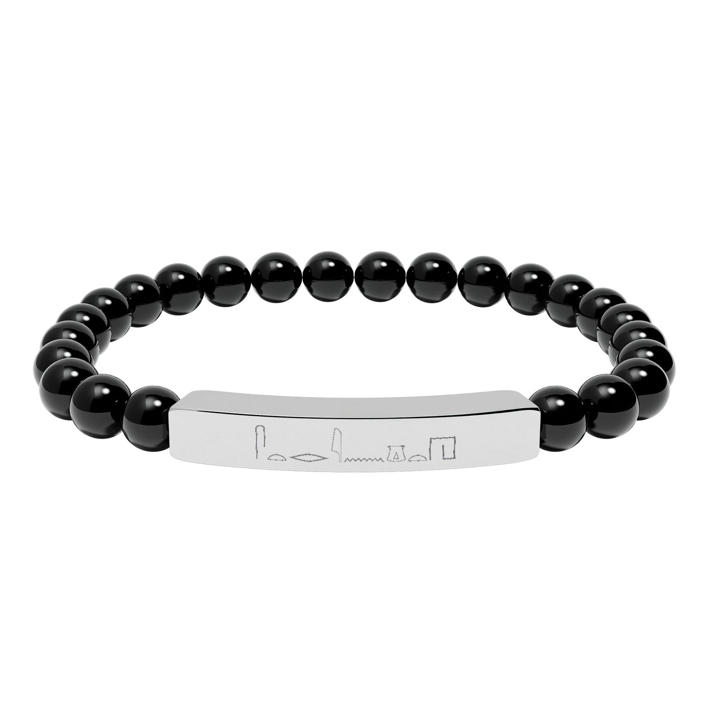 Onyx Hieroglyph Statement Bracelet