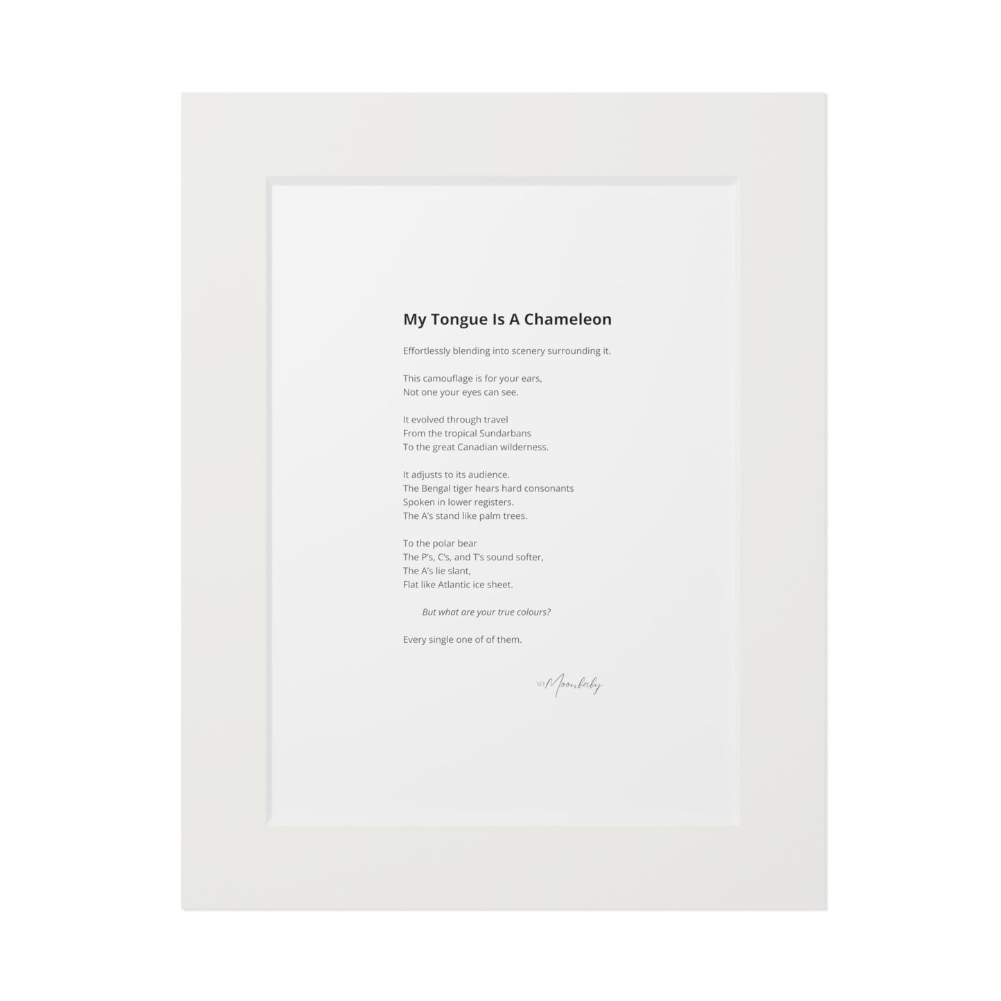My Tongue Is A Chameleon - Fine Art Print