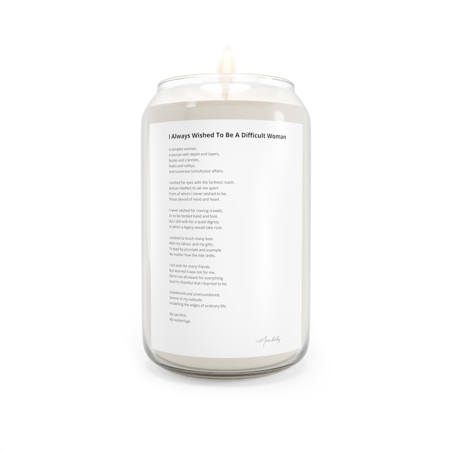 I Always Wished To Be A Difficult Woman - Scented Aromatherapy Candle, 13.75 oz