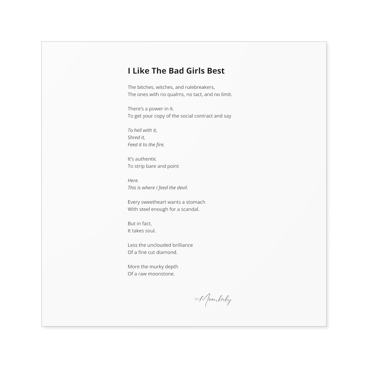 I Like The Bad Girls Best - Vinyl Sticker, Indoor/Outdoor