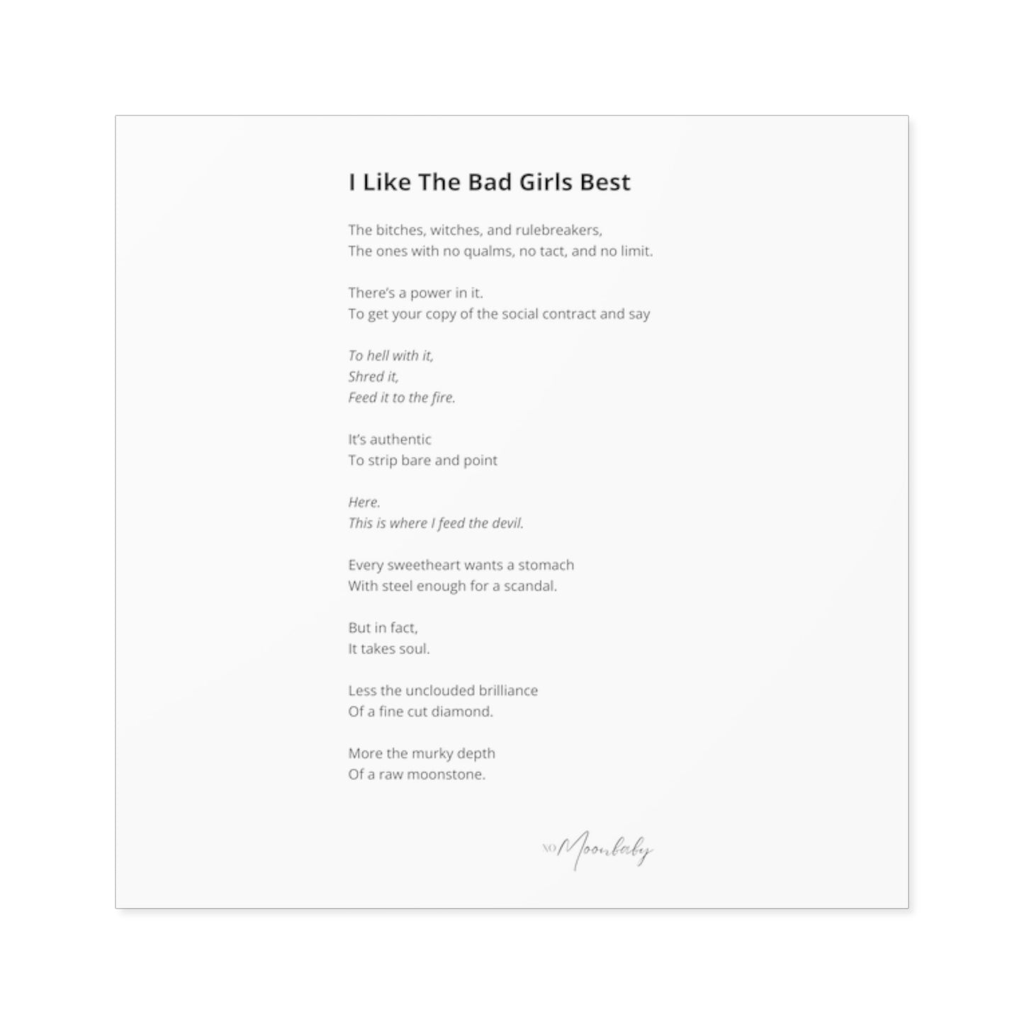 I Like The Bad Girls Best - Vinyl Sticker, Indoor/Outdoor