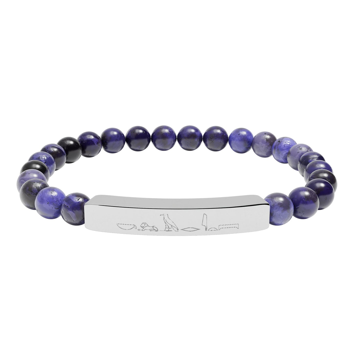 Sodalite Hieroglyph Statement Bracelet