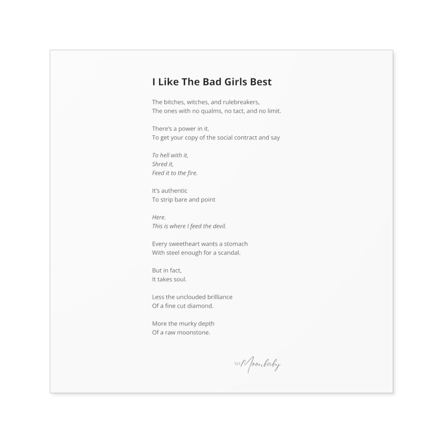 I Like The Bad Girls Best - Vinyl Sticker, Indoor/Outdoor