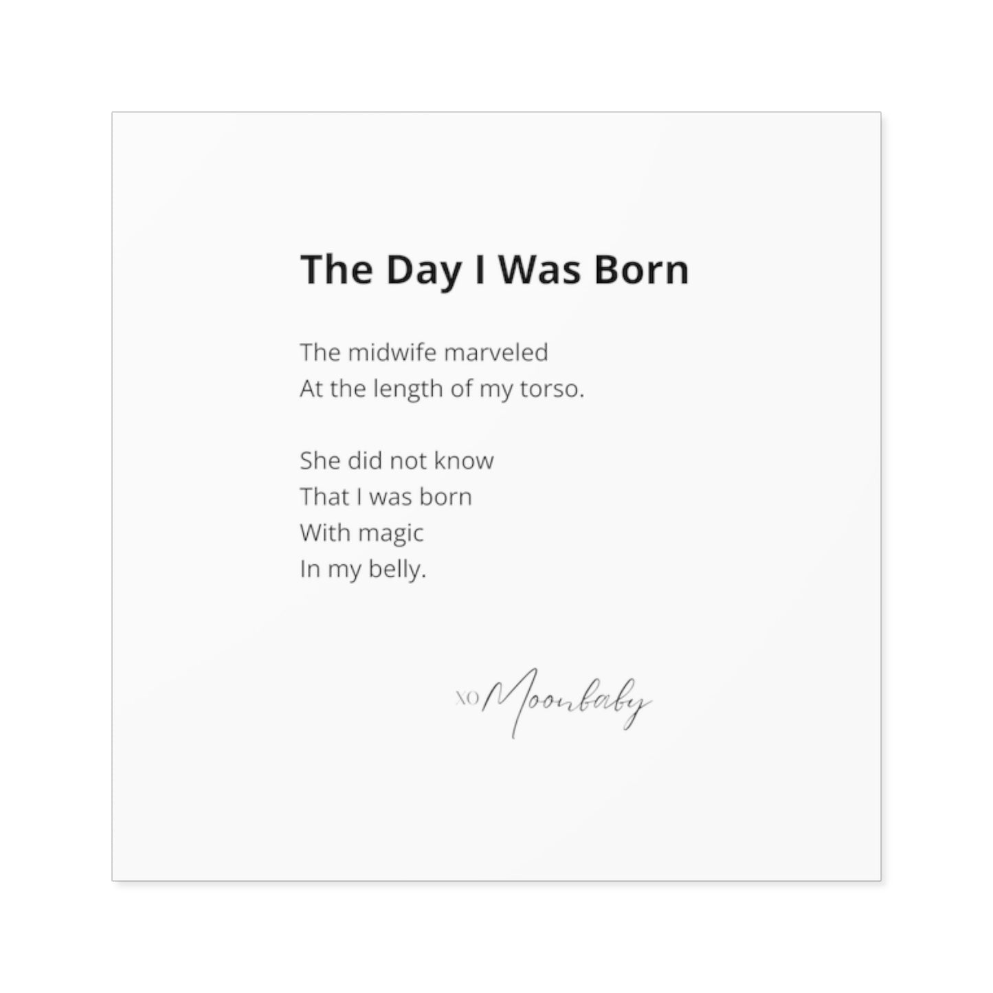 The Day I Was Born - Vinyl Sticker, Indoor/Outdoor