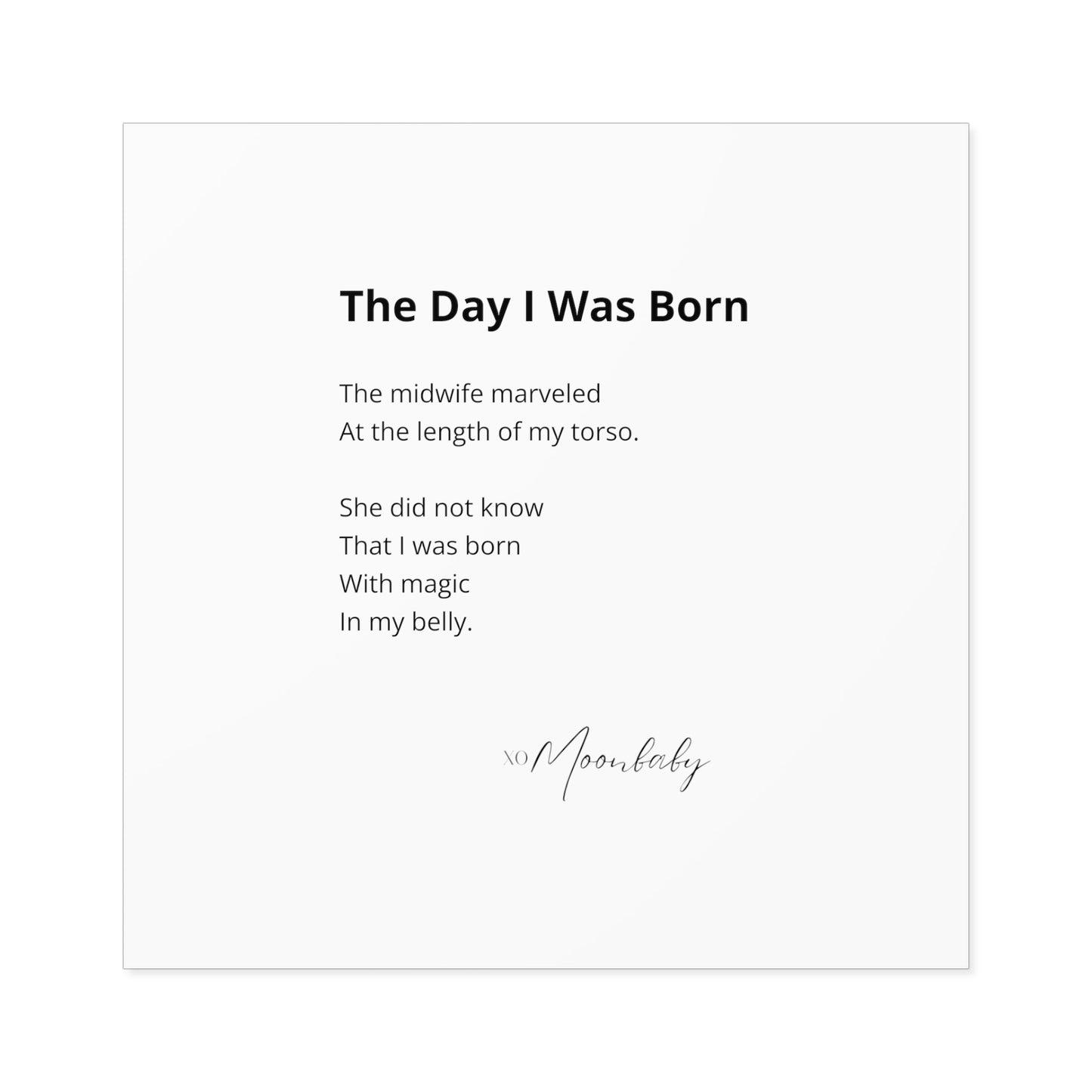 The Day I Was Born - Vinyl Sticker, Indoor/Outdoor