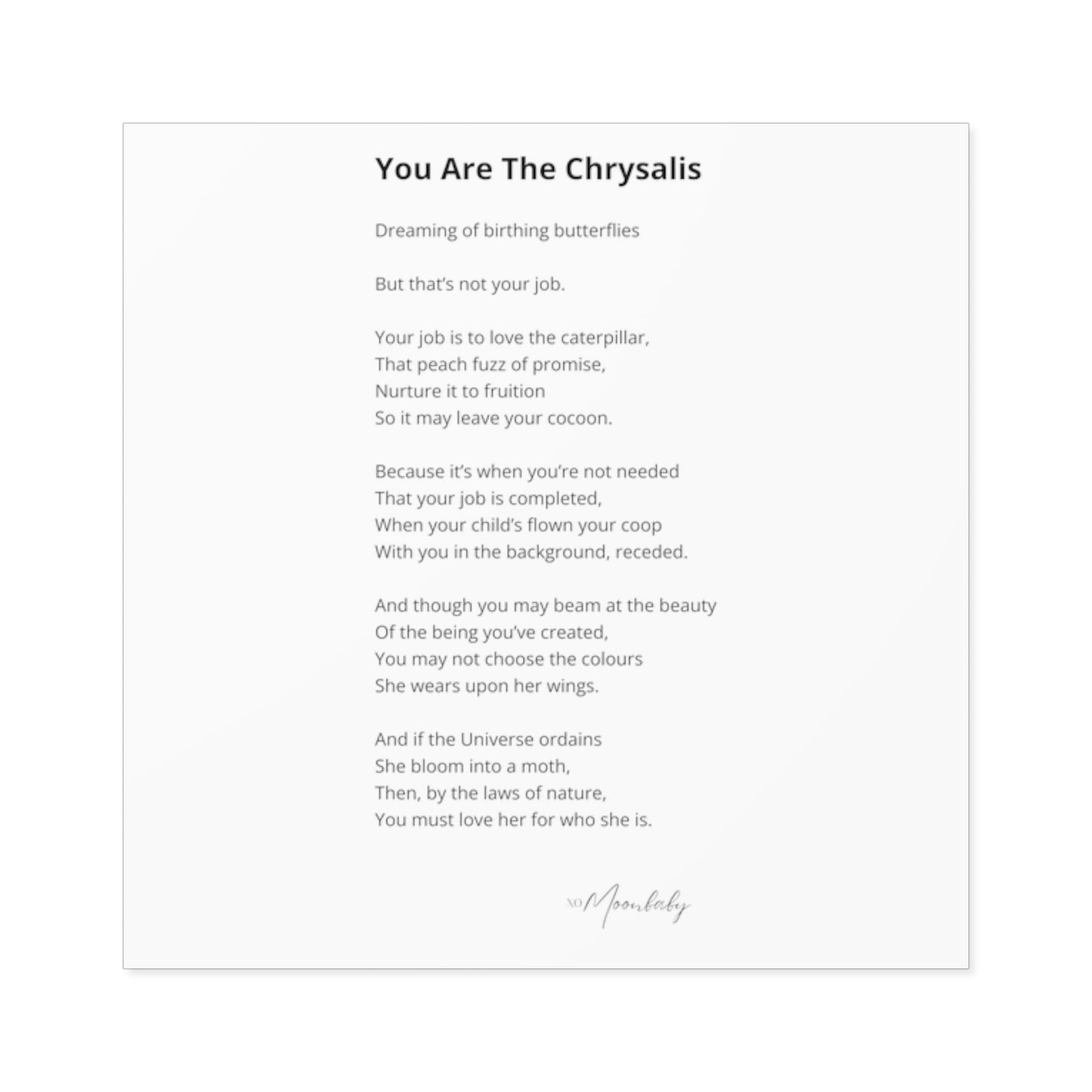 You Are The Chrysalis - Vinyl Sticker, Indoor/Outdoor