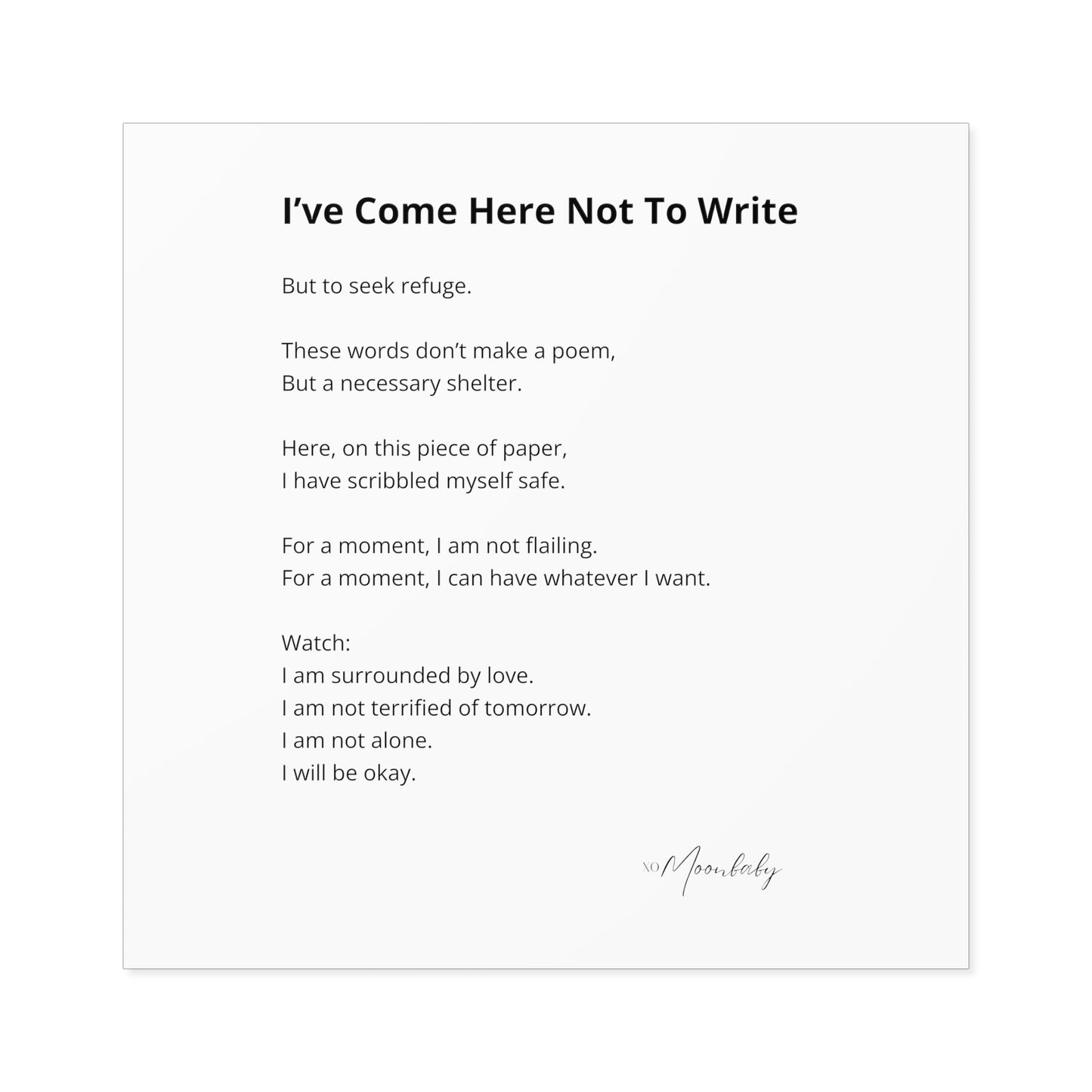I've Come Here Not To Write - Vinyl Sticker, Indoor/Outdoor