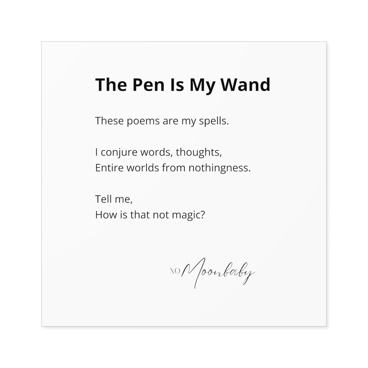 The Pen Is My Wand - Vinyl Sticker, Indoor/Outdoor