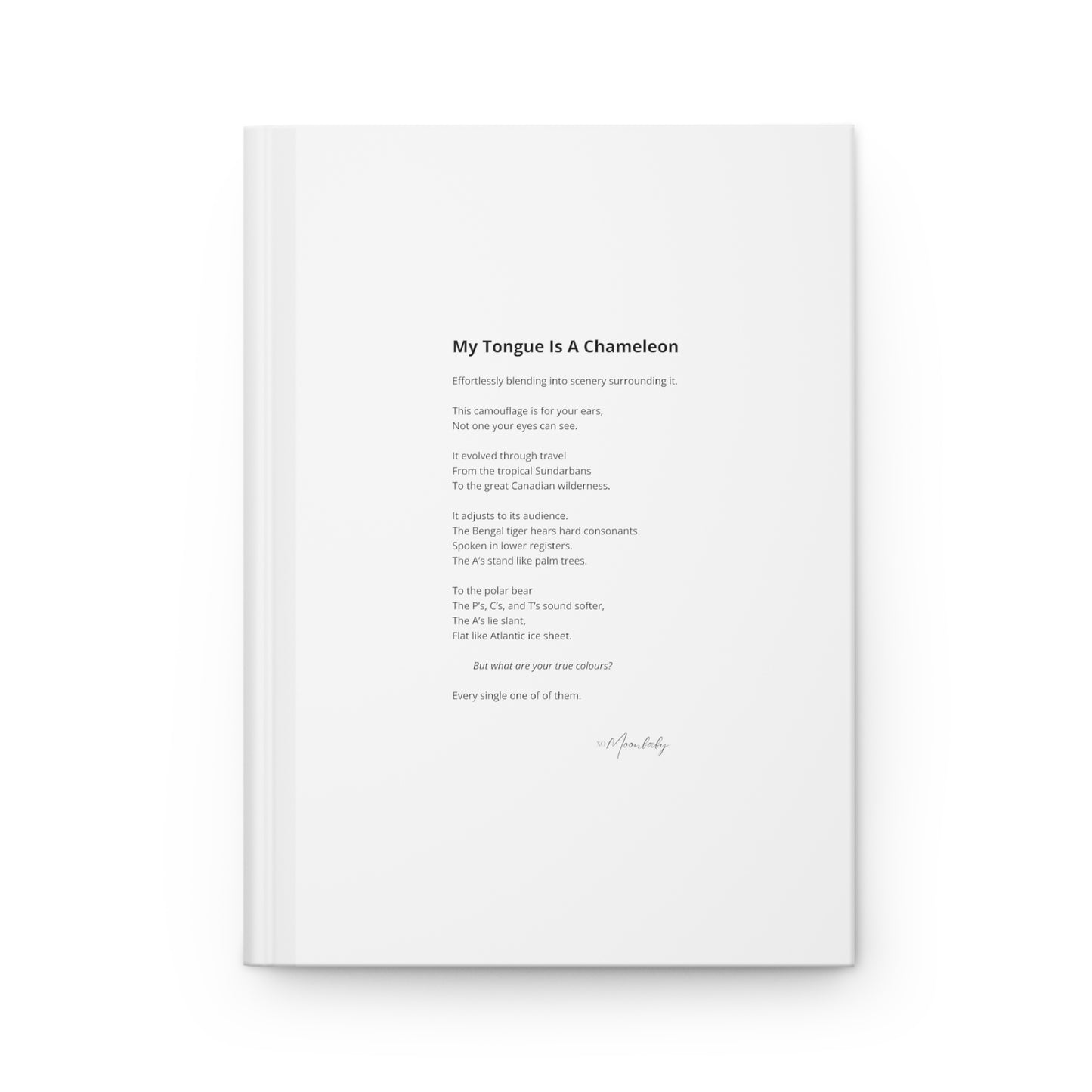 My Tongue Is A Chameleon - Hardcover Journal