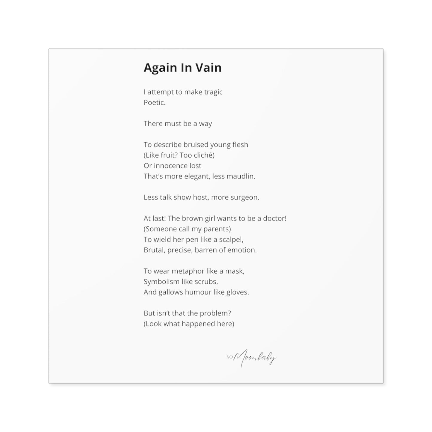 Again In Vain - Vinyl Sticker, Indoor/Outdoor