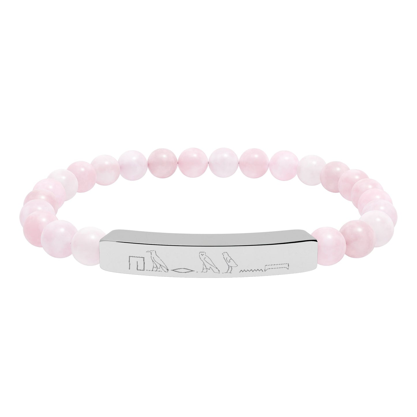 Rose Quartz Hieroglyph Statement Bracelet