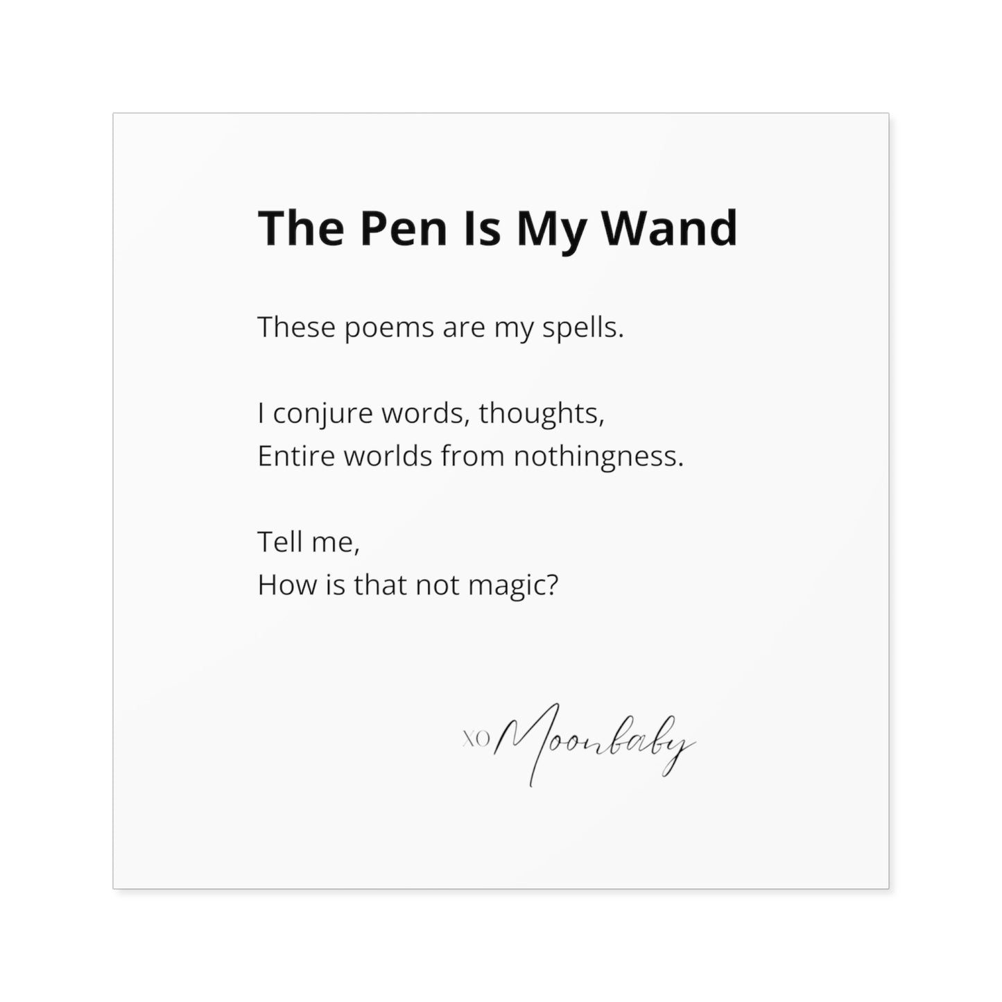 The Pen Is My Wand - Vinyl Sticker, Indoor/Outdoor