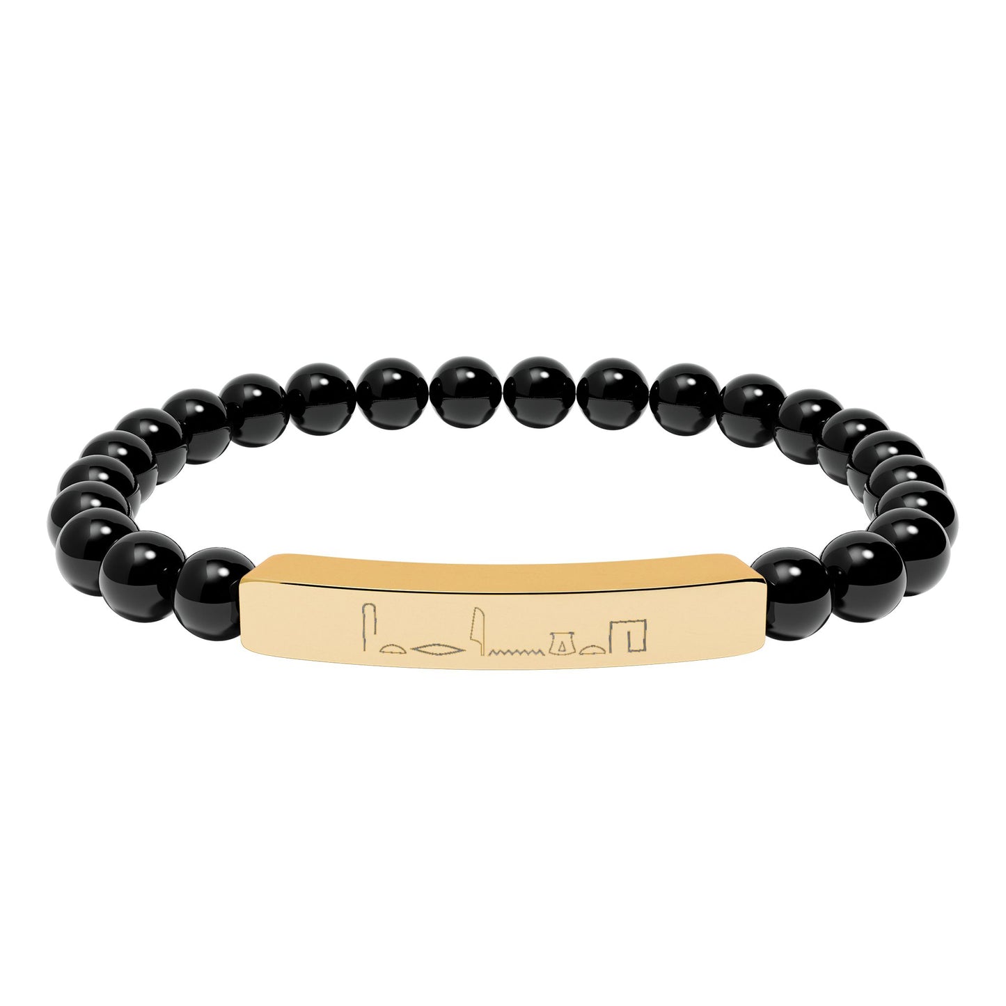 Onyx Hieroglyph Statement Bracelet