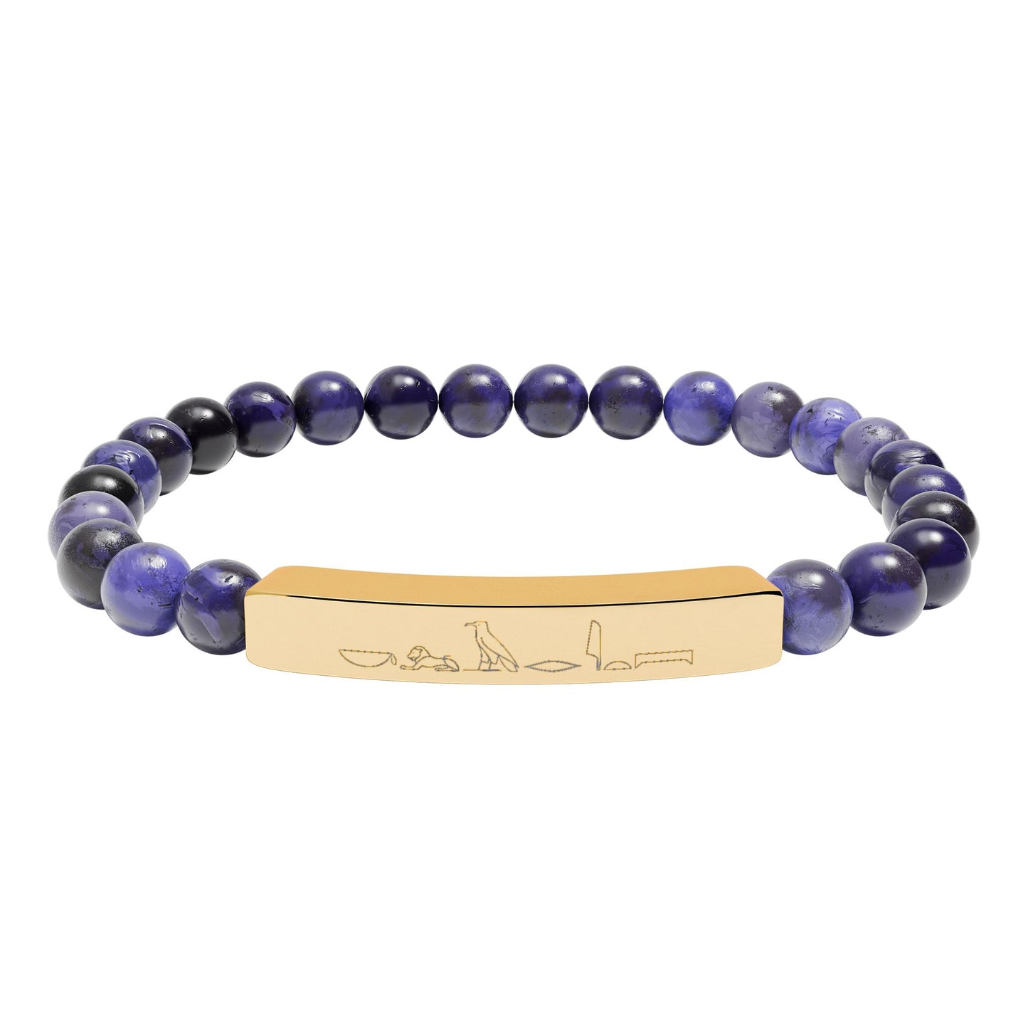 Sodalite Hieroglyph Statement Bracelet