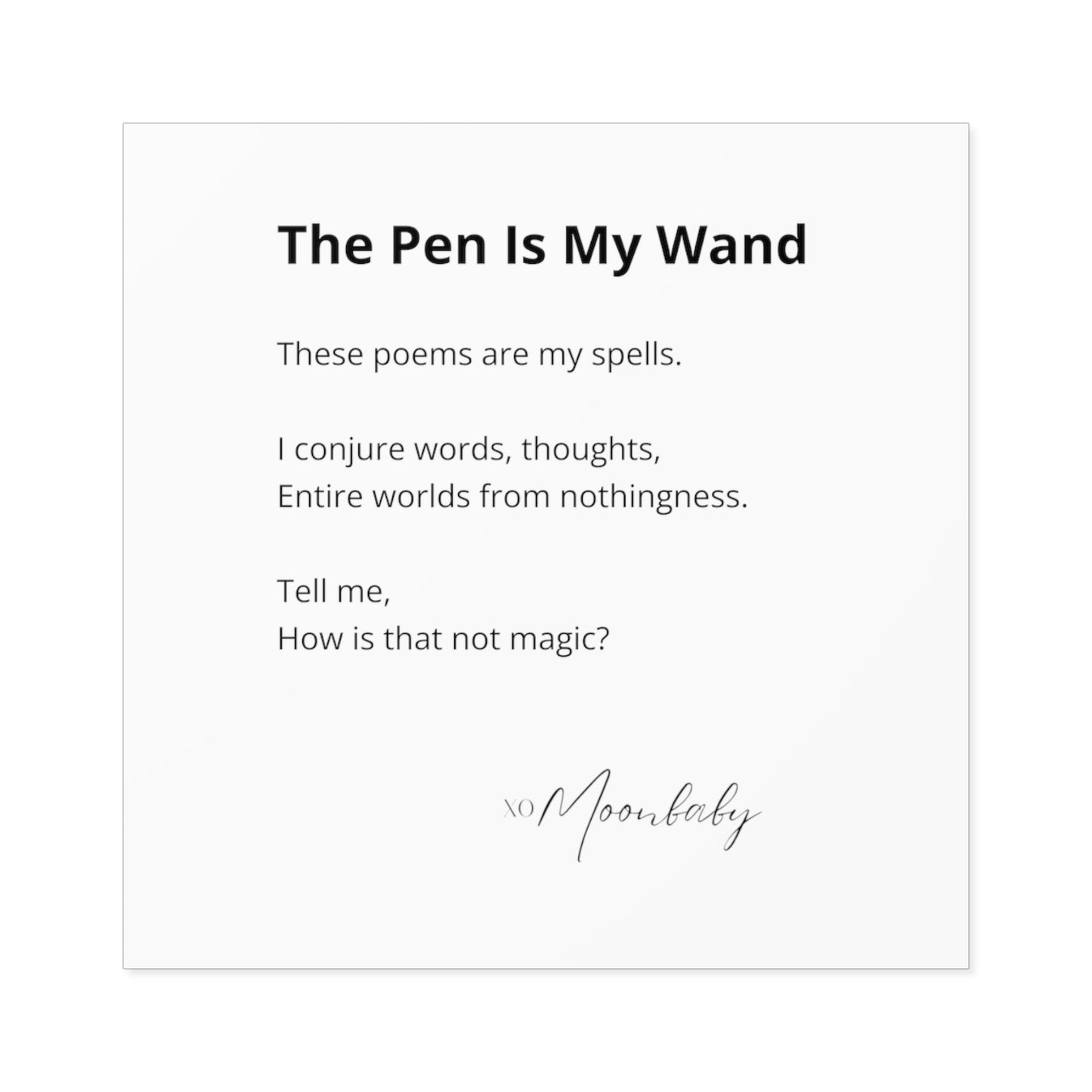 The Pen Is My Wand - Vinyl Sticker, Indoor/Outdoor