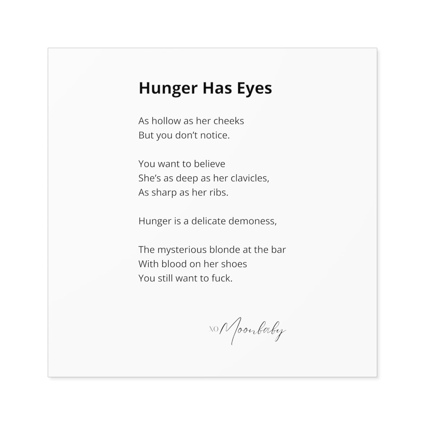 Hunger Has Eyes - Vinyl Sticker, Indoor/Outdoor