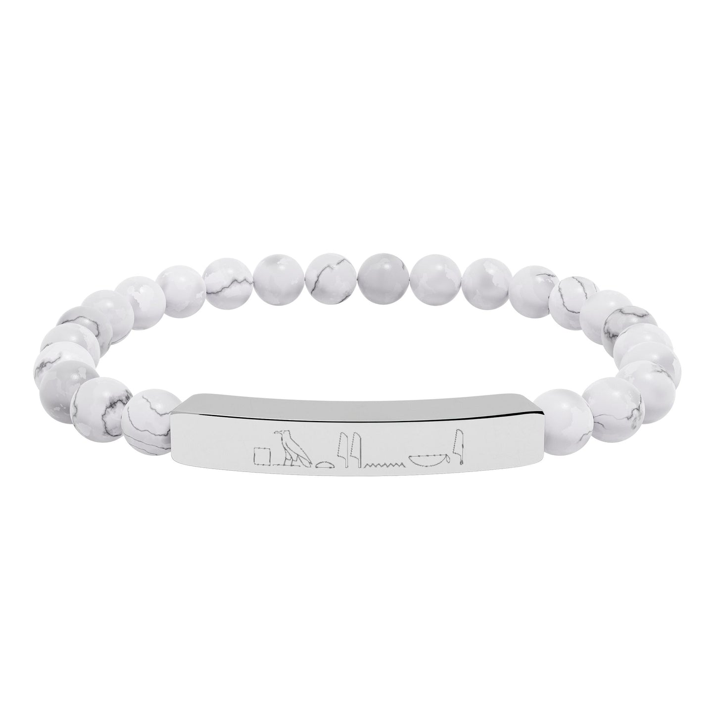 Howlite Hieroglyph Statement Bracelet