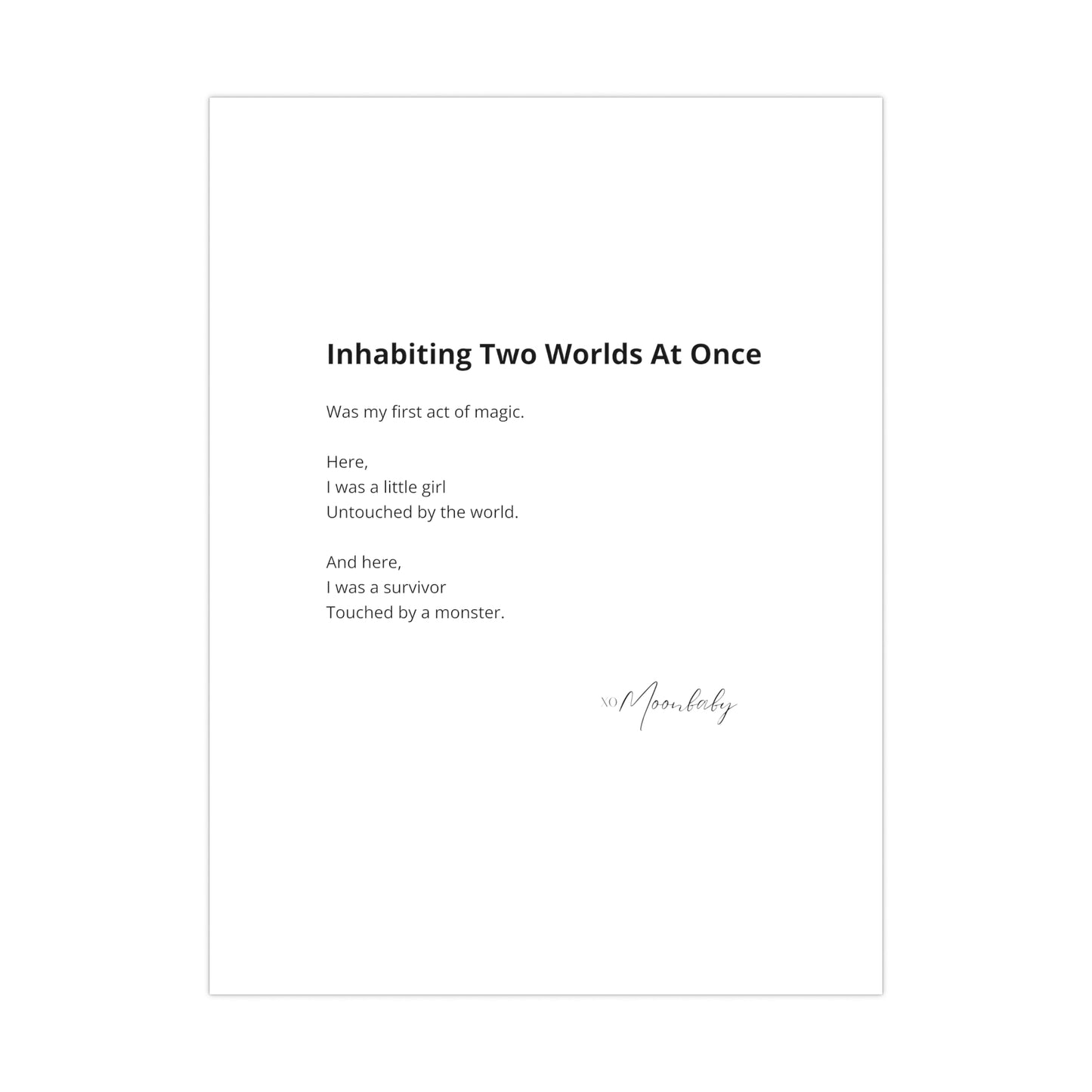 Inhabiting Two Worlds At Once - Matte Poster