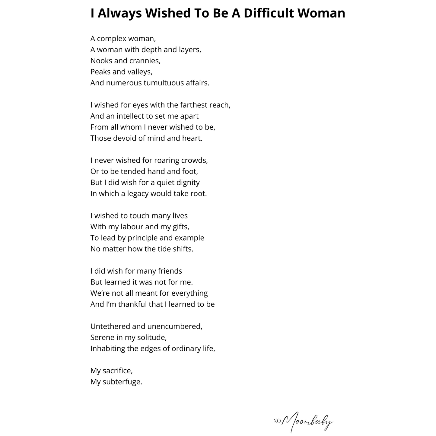I Always Wished To Be A Difficult Woman - Backpack