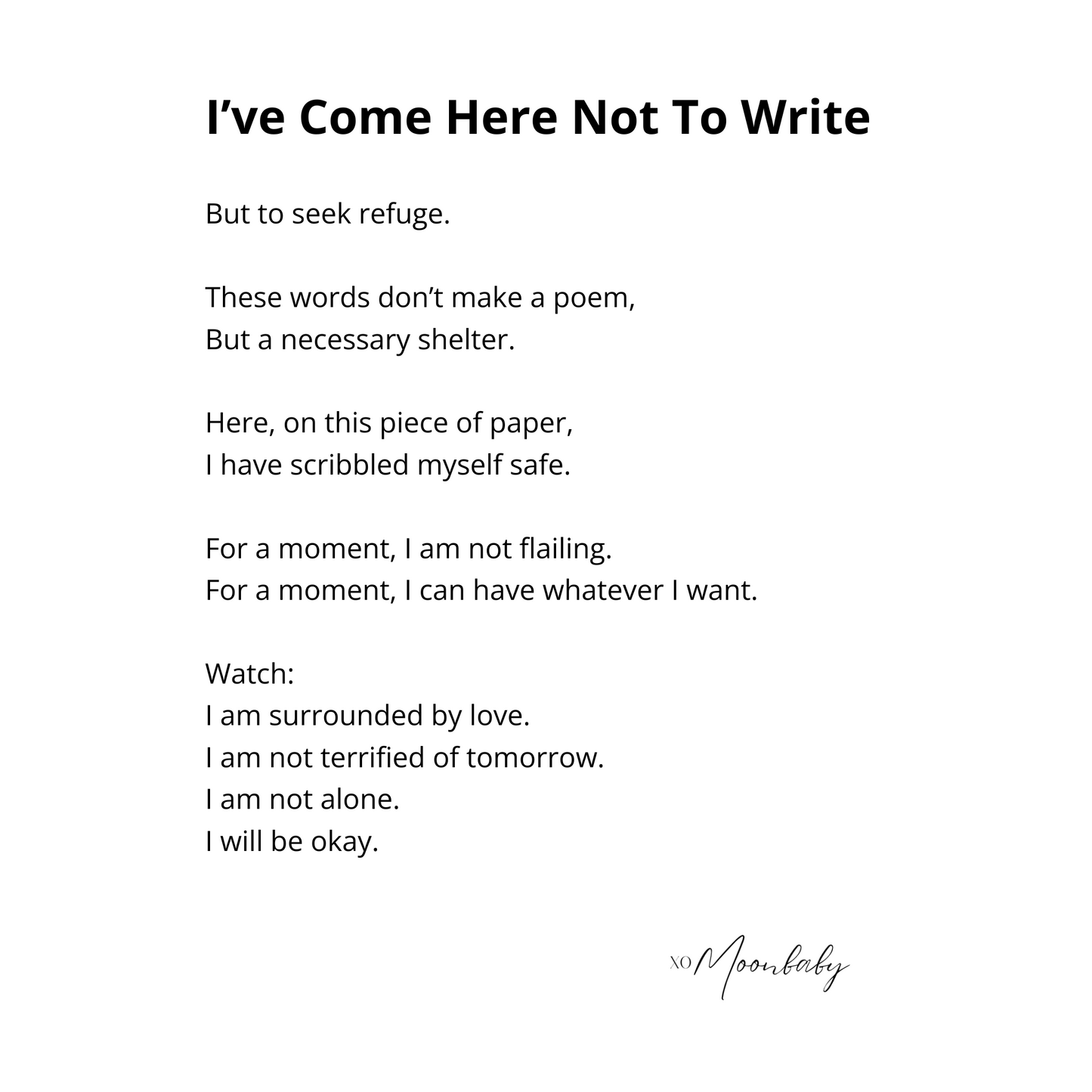 I've Come Here Not To Write - Backpack